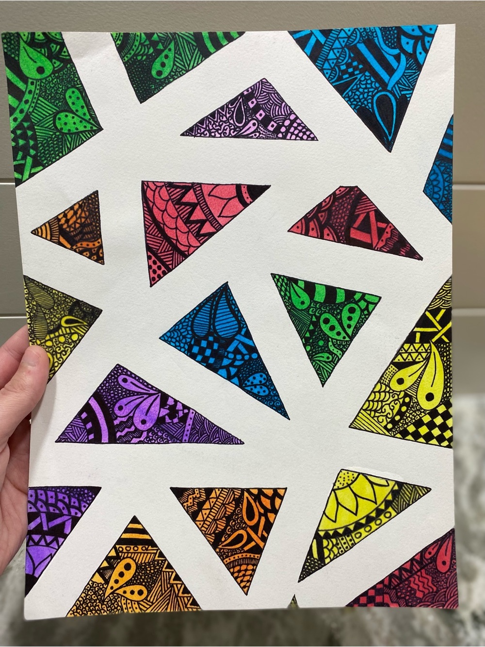 Colorful Geometric Art Illustration *WILL COME FRAMED!* - Picture 4 of 4